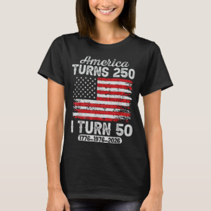 Vintage Aamerica Turns 250 Turn 50 Patriotic 50th T-Shirt