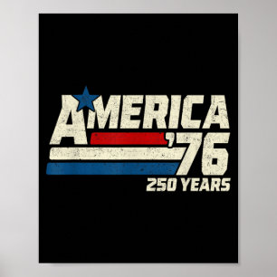 Vintage Aamerican 250th Anniversary Usa Patriotic Poster