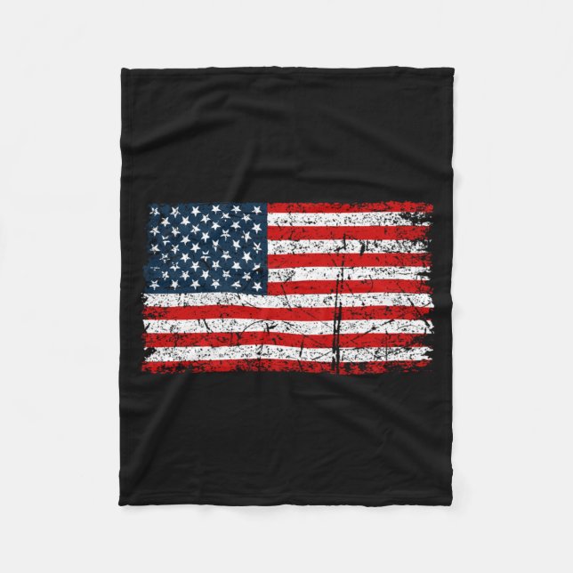 Vintage Aamerican Flag Performance Fleece Blanket (Front)