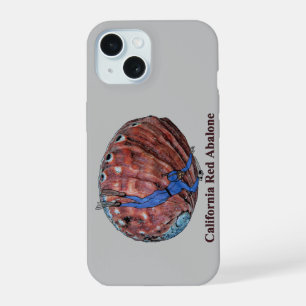 Vintage Abalone Shell with a Freediving Diver URM iPhone 15 Case