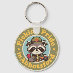 Vintage Abbotsford BC Farm Racoon Key Ring