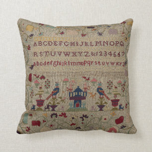 Vintage ABC Embroidery Cushion