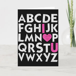 Vintage Abc I Love You Heart Alphabet Valentines D Card