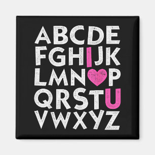 Vintage Abc I Love You Heart Alphabet Valentines D Magnet