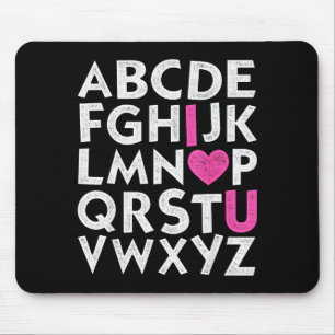 Vintage Abc I Love You Heart Alphabet Valentines D Mouse Pad