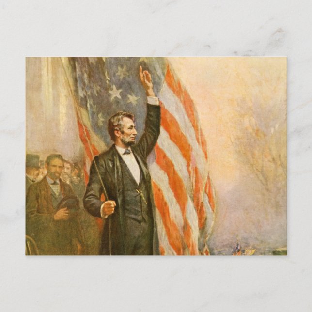 Vintage Abe Lincoln American President Independent Postcard (Front)