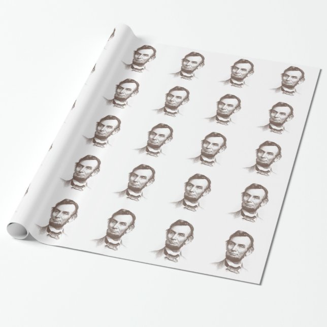 Vintage Abraham Lincoln Portrait Wrapping Paper (Unrolled)