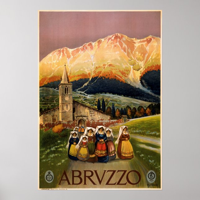 Vintage Abruzzo Italy Travel Poster (Front)