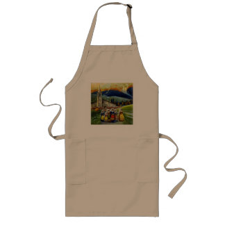 Vintage Abruzzo Italy Travel Poster Long Apron