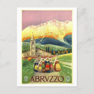 Vintage Abruzzo Italy Travel Poster Postcard