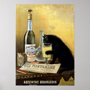 Vintage Absinthe Bourgeois Advertisement Poster