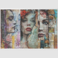 Vintage Abstract Art Collage Decoupage