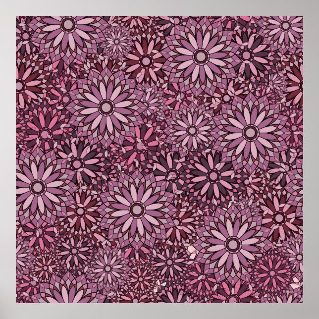 Vintage abstract background. Mandala style. seamle Poster (Front)