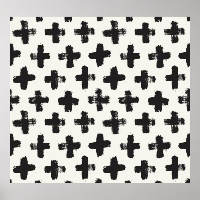 Vintage Abstract Brush Strokes Background Poster (Front)