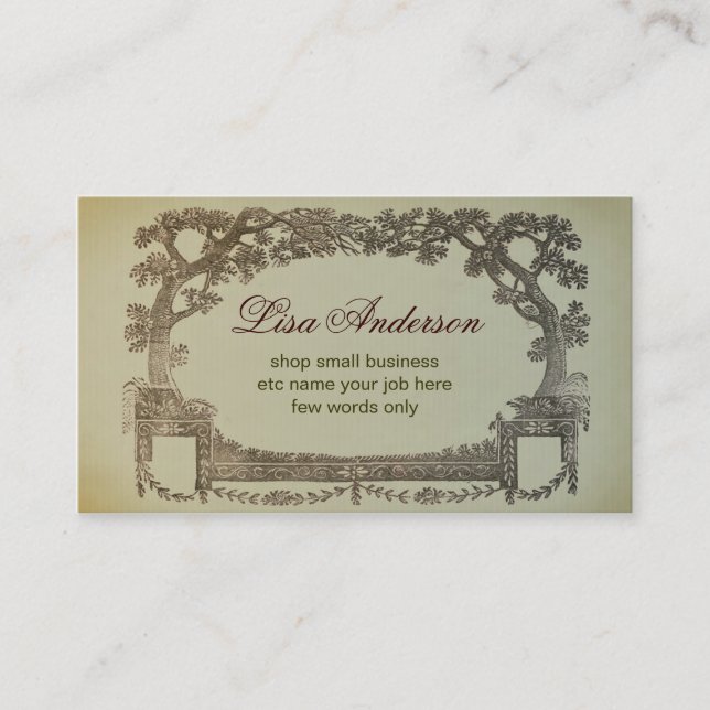 vintage abstract business card with trees (Front)