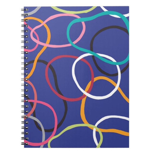 Vintage Abstract Circles Bands Pattern Notebook (Front)