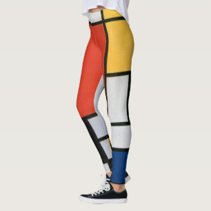 Vintage Abstract Composition by Piet Mondrian Leggings
