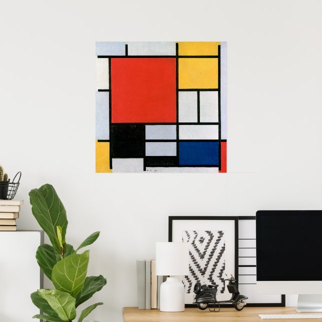Vintage Abstract Composition by Piet Mondrian Poster (Home Office)
