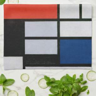 Vintage Abstract Composition by Piet Mondrian Tea Towel