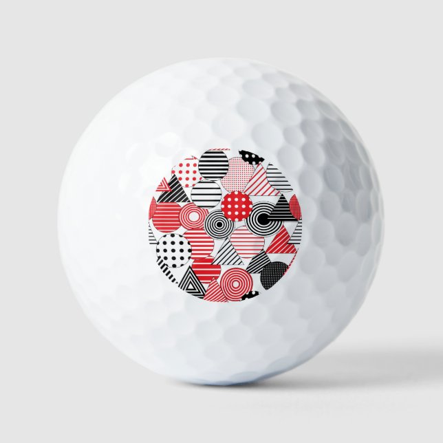 Vintage Abstract: Dots & Stripes Golf Balls (Front)