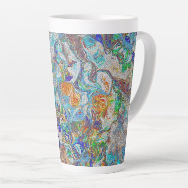 Vintage Abstract Dream –Sepia Fantasy Nature Latte Mug (Right Angle)