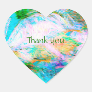 Vintage Abstract Fantasy – Enchanted Floral Thanks Heart Sticker