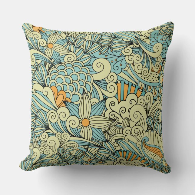 Vintage Abstract Floral Cushion (Front)