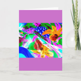 Vintage Abstract Floral Display Photo Design Card