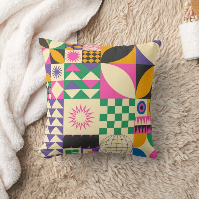 Vintage Abstract geometric art pattern  Cushion (Blanket)