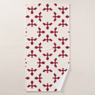 Vintage abstract geometric floral pattern. Seamles Bath Towel