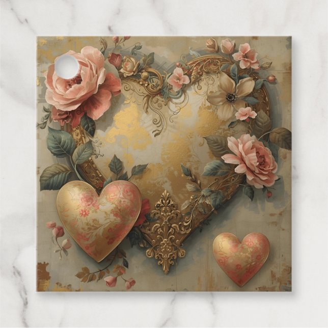 Vintage Abstract Hearts - Gift Tags (Front)