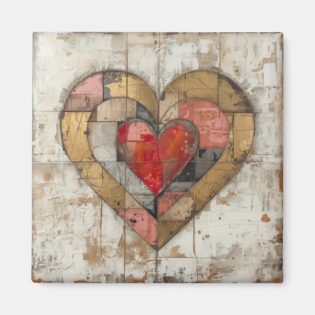 Vintage Abstract Hearts - Magnet (Front)