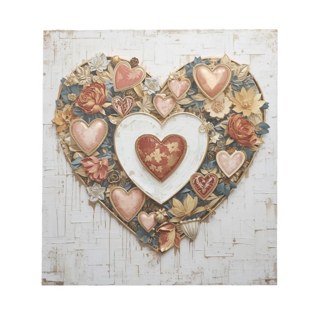 Vintage Abstract Hearts - Note Pad (Front)