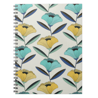 vintage abstract line-art floral illustration seam notebook