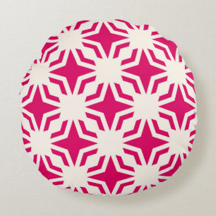 Vintage abstract ornamental geometric seamless pat round cushion
