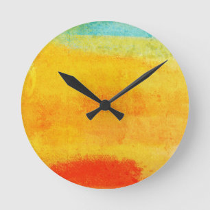 Vintage Abstract Painting Round Clock