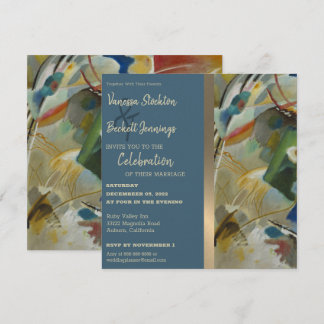 Vintage Abstract Painting Wedding Invitation