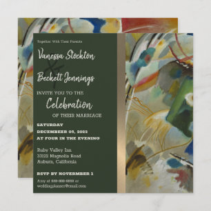 Vintage Abstract Painting Wedding Invitation