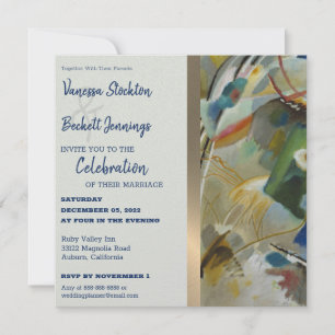 Vintage Abstract Painting Wedding Invitation