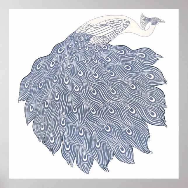 Vintage abstract peacock  poster (Front)