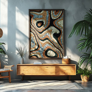 Vintage Abstract Quartz Stone Natural Poster