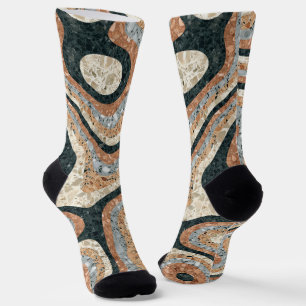 Vintage Abstract Quartz Stone Natural Socks
