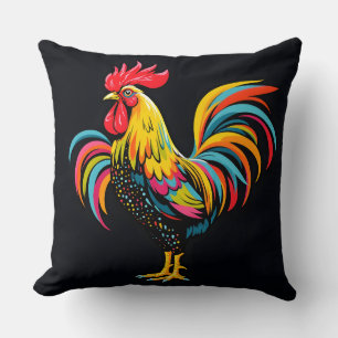 Vintage Abstract Rooster Cushion