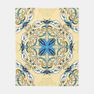 Vintage abstract seamless patchwork pattern. Arabi Fleece Blanket