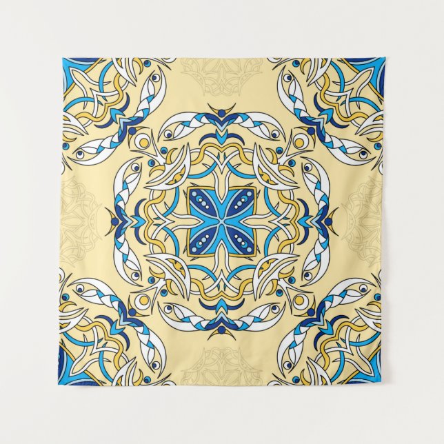 Vintage abstract seamless patchwork pattern. Arabi Tapestry (Front)