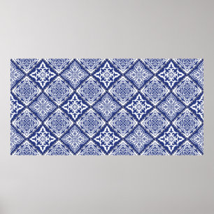 vintage abstract seamless patchwork pattern with g poster