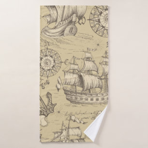 Vintage abstract seamless pattern on the theme of bath towel