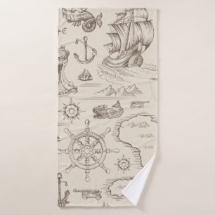 Vintage abstract seamless pattern on the theme of bath towel
