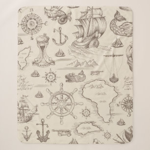 Vintage abstract seamless pattern on the theme of sherpa blanket