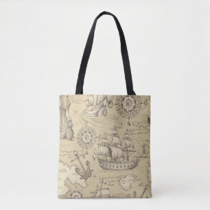 Vintage abstract seamless pattern on the theme of tote bag